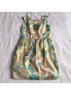H&M Conscious Collection Gold Floral Tulip Mini Dress Size 8